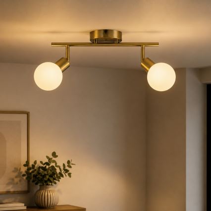 Brilliant - JORGE 2xG9/10W/230V brass spotlight
