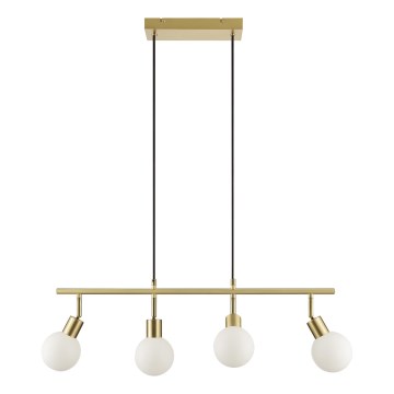 Brilliant - JORGE cable-suspended pendant 4xG9/10W/230V, brass