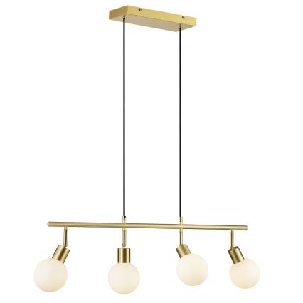 Brilliant - JORGE cable-suspended pendant 4xG9/10W/230V, brass