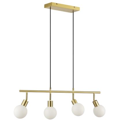 Brilliant - JORGE cable-suspended pendant 4xG9/10W/230V, brass
