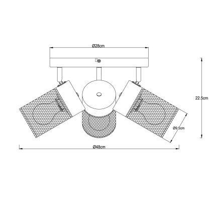 Brilliant - KAMOLO 3xE27/40W/230V Black Spotlight