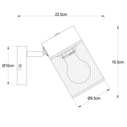 Brilliant - KAMOLO Wall Spotlight 1xE27/40W/230V Black