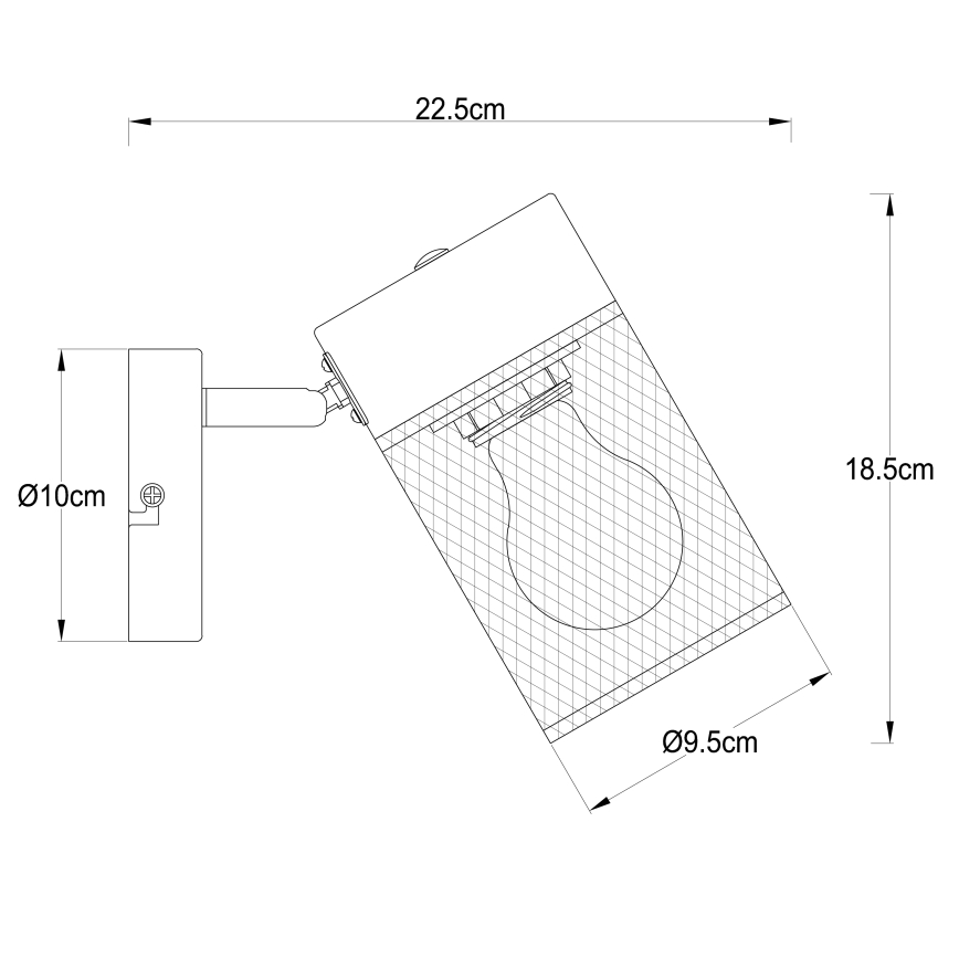 Brilliant - KAMOLO Wall Spotlight 1xE27/40W/230V Black