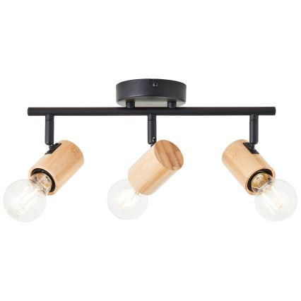 Brilliant - KERRY 3xE27/40W/230V spotlight, Black/Bamboo