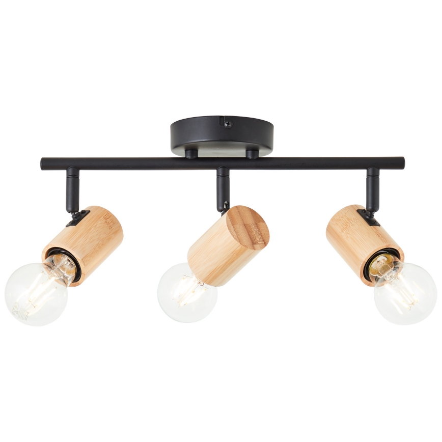 Brilliant - KERRY 3xE27/40W/230V spotlight, Black/Bamboo