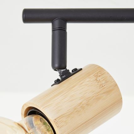Brilliant - KERRY 3xE27/40W/230V spotlight, Black/Bamboo