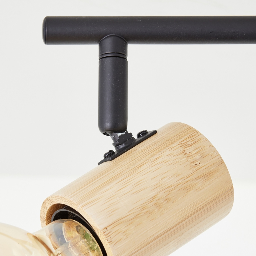 Brilliant - KERRY 3xE27/40W/230V spotlight, Black/Bamboo