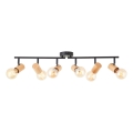 Brilliant - KERRY 6xE27/40W/230V Spotlight, Black/Bamboo