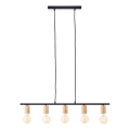 Brilliant - KERRY Cable Pendant Light 5xE27/40W/230V Black/Bamboo