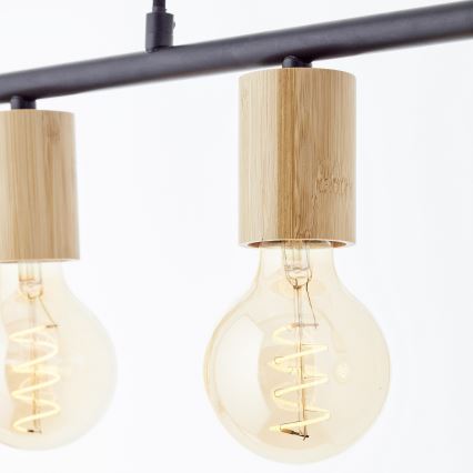 Brilliant - KERRY Cable Pendant Light 5xE27/40W/230V Black/Bamboo
