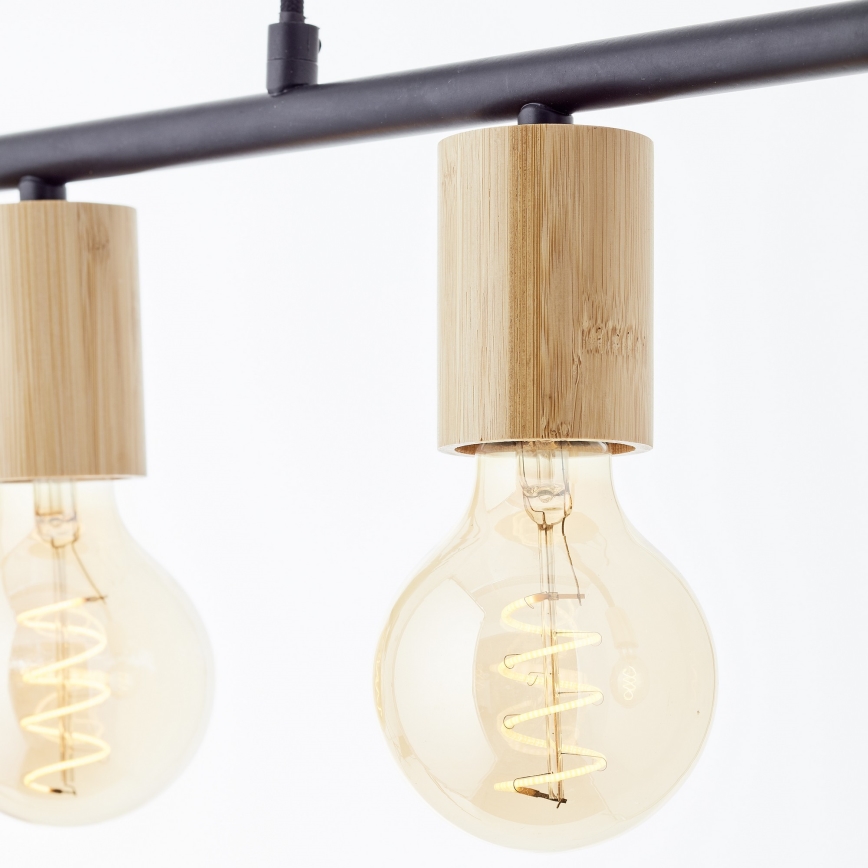 Brilliant - KERRY Cable Pendant Light 5xE27/40W/230V Black/Bamboo