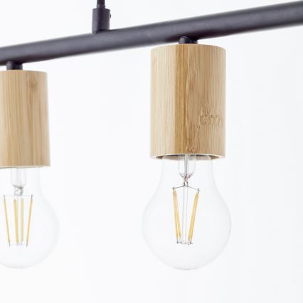 Brilliant - KERRY Cable Pendant Light 5xE27/40W/230V Black/Bamboo