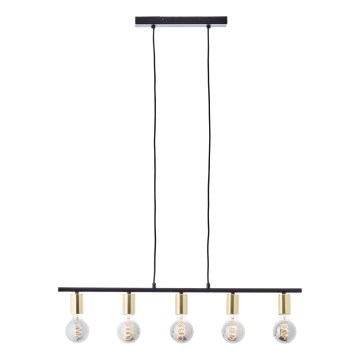 Brilliant - KERRY Cable Pendant Light 5xE27/40W/230V Black/Brass