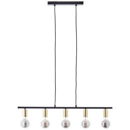 Brilliant - KERRY Cable Pendant Light 5xE27/40W/230V Black/Brass