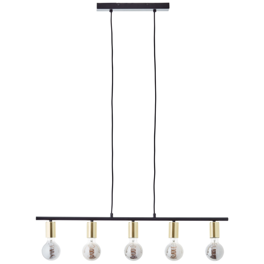 Brilliant - KERRY Cable Pendant Light 5xE27/40W/230V Black/Brass