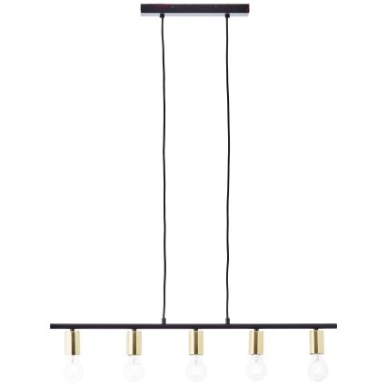 Brilliant - KERRY Cable Pendant Light 5xE27/40W/230V Black/Brass
