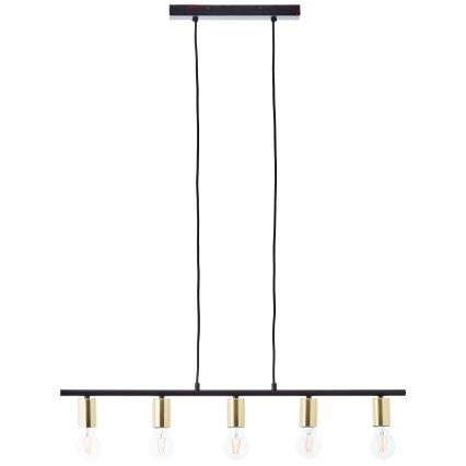 Brilliant - KERRY Cable Pendant Light 5xE27/40W/230V Black/Brass