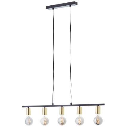Brilliant - KERRY Cable Pendant Light 5xE27/40W/230V Black/Brass