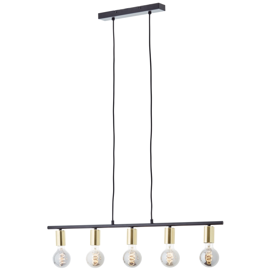 Brilliant - KERRY Cable Pendant Light 5xE27/40W/230V Black/Brass
