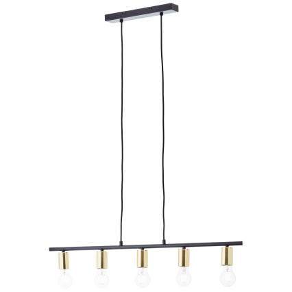 Brilliant - KERRY Cable Pendant Light 5xE27/40W/230V Black/Brass
