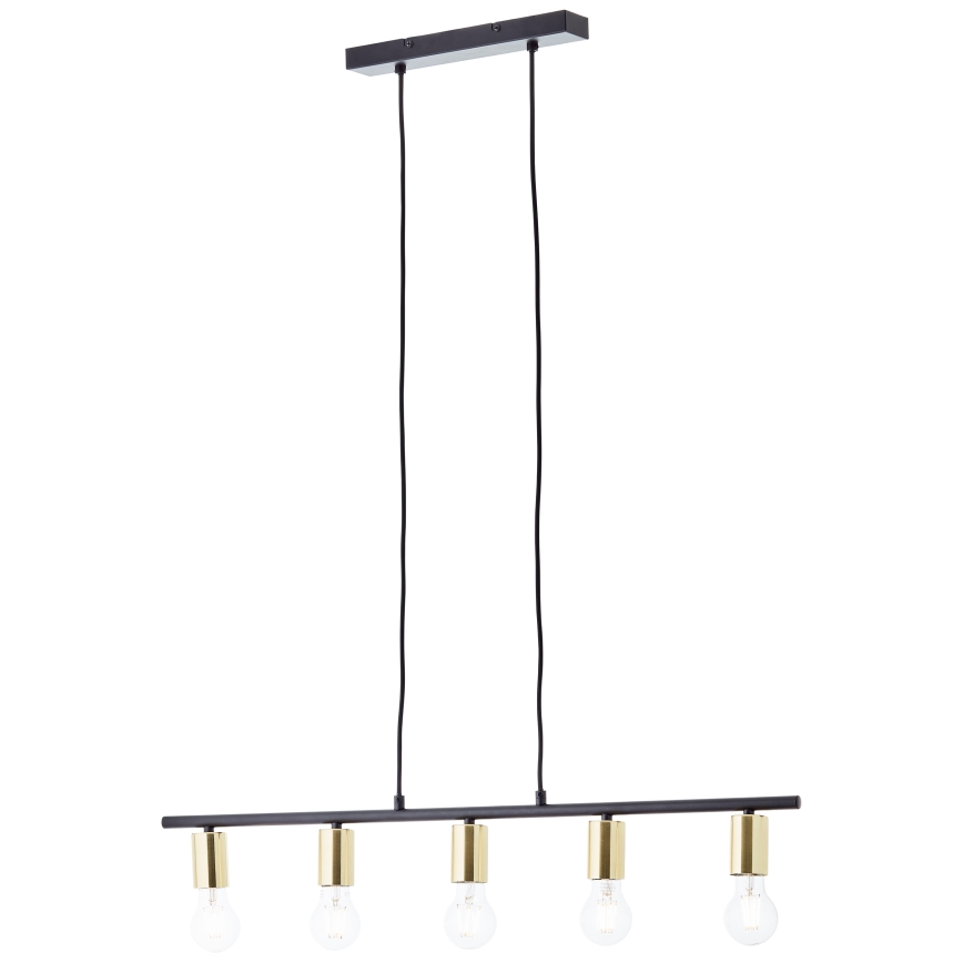 Brilliant - KERRY Cable Pendant Light 5xE27/40W/230V Black/Brass