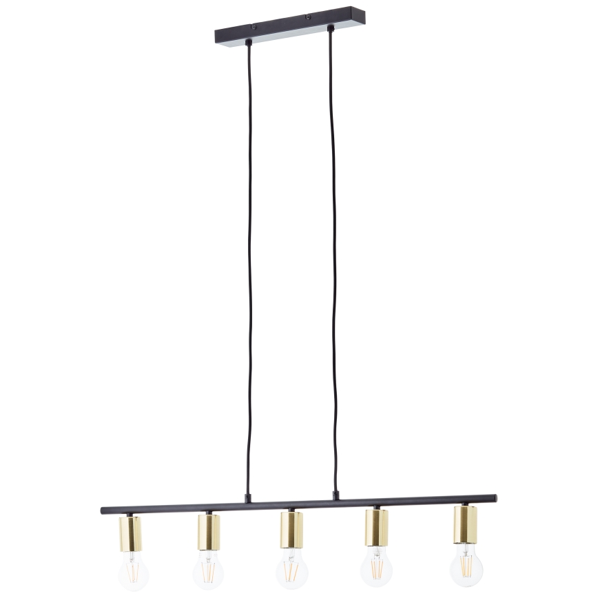 Brilliant - KERRY Cable Pendant Light 5xE27/40W/230V Black/Brass