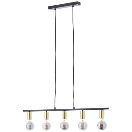 Brilliant - KERRY Cable Pendant Light 5xE27/40W/230V Black/Brass