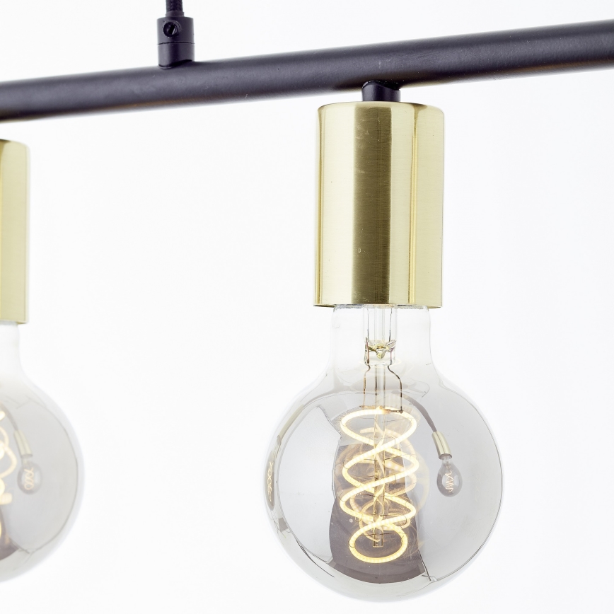 Brilliant - KERRY Cable Pendant Light 5xE27/40W/230V Black/Brass