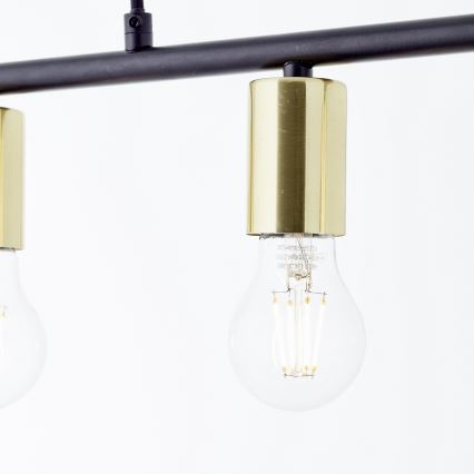 Brilliant - KERRY Cable Pendant Light 5xE27/40W/230V Black/Brass