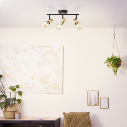 Brilliant - KERRY Spotlight 3xE27/40W/230V, Black/Brass