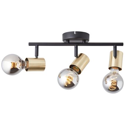 Brilliant - KERRY Spotlight 3xE27/40W/230V, Black/Brass