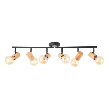 Brilliant - KERRY spotlight fixture 6xE27/40W/230V black/bamboo