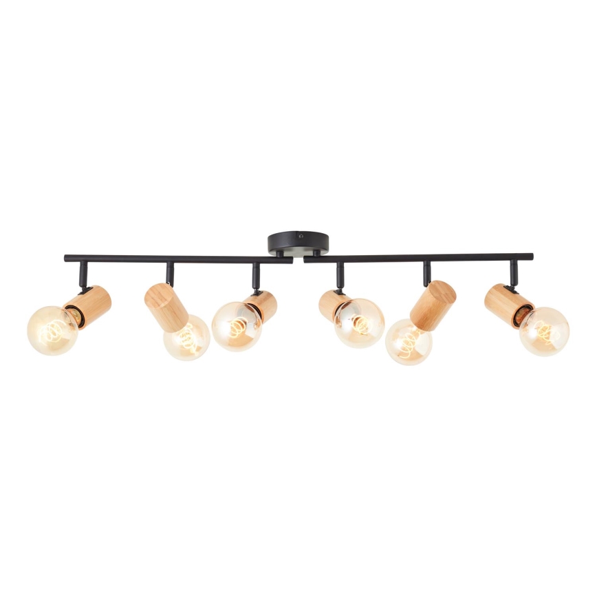 Brilliant - KERRY spotlight fixture 6xE27/40W/230V black/bamboo
