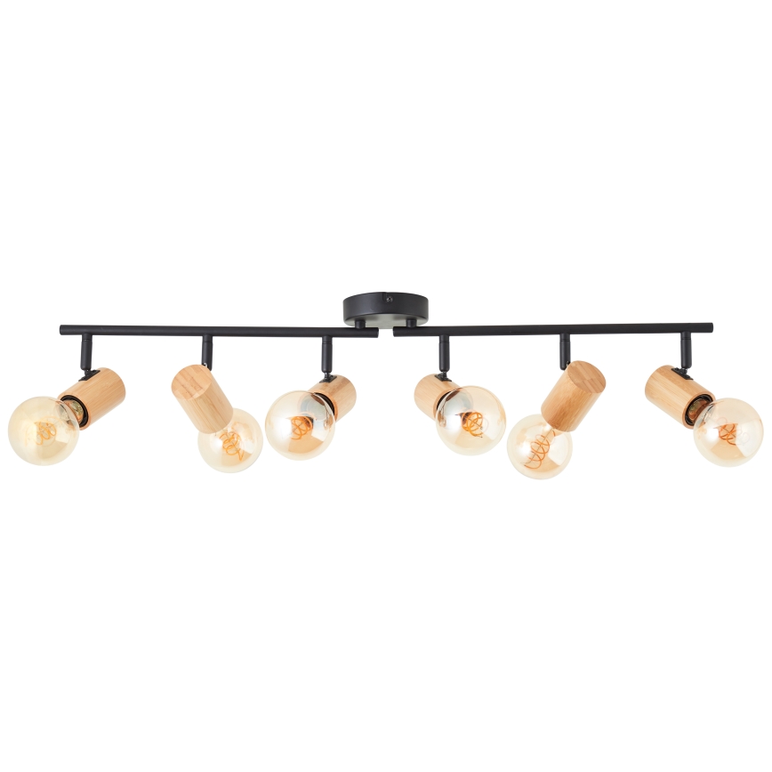 Brilliant - KERRY spotlight fixture 6xE27/40W/230V black/bamboo