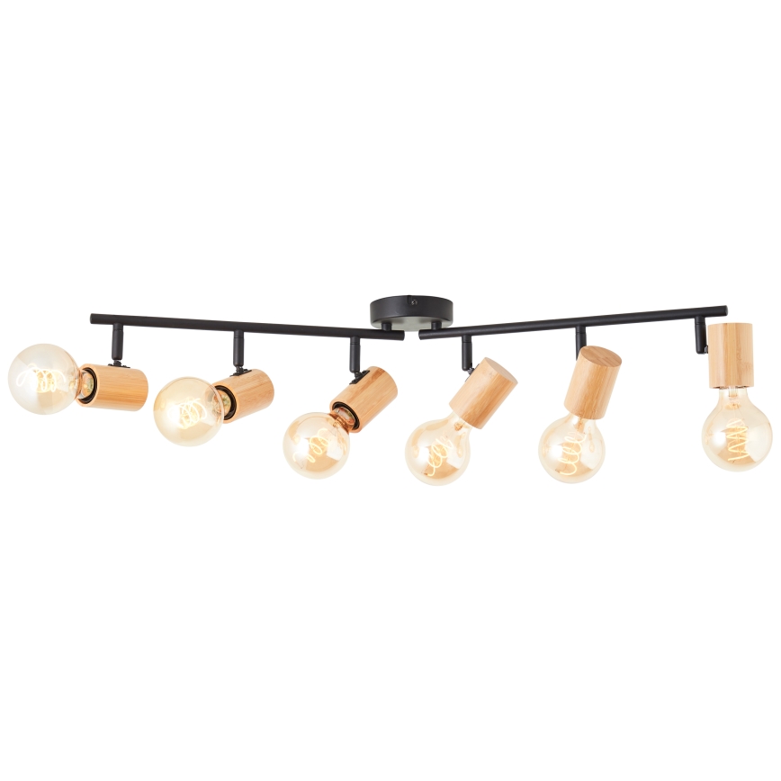 Brilliant - KERRY spotlight fixture 6xE27/40W/230V black/bamboo