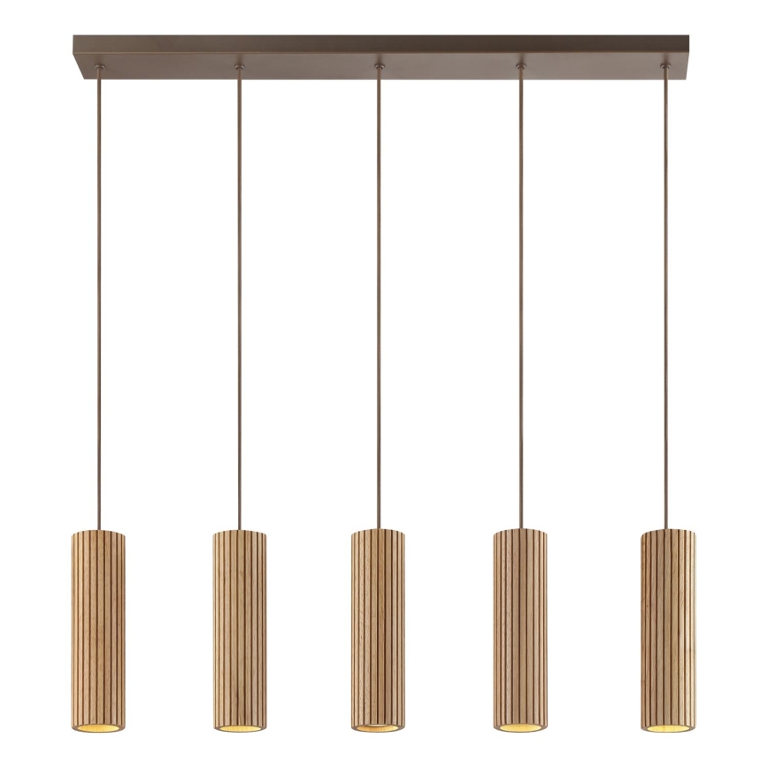 Brilliant - LAKEWOOD cable-hung chandelier 5xGU10/10W/230V brown