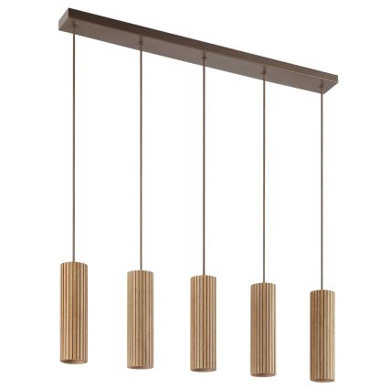 Brilliant - LAKEWOOD cable-hung chandelier 5xGU10/10W/230V brown