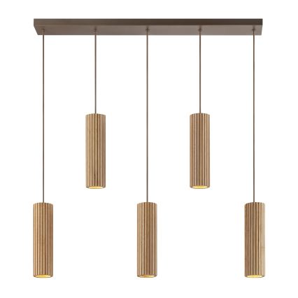 Brilliant - LAKEWOOD cable-hung chandelier 5xGU10/10W/230V brown
