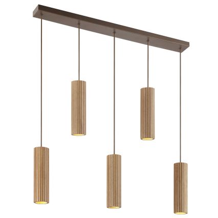 Brilliant - LAKEWOOD cable-hung chandelier 5xGU10/10W/230V brown