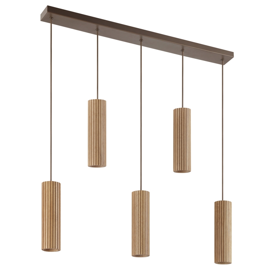 Brilliant - LAKEWOOD cable-hung chandelier 5xGU10/10W/230V brown