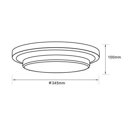 Brilliant - LED Ceiling light MALMÖ LED/12W/230V 3000K d. 34,5 cm black