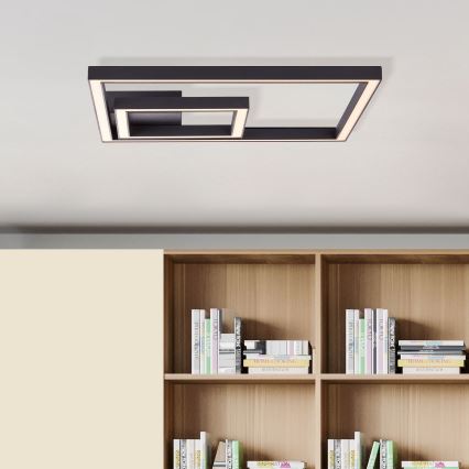 Brilliant - LED Ceiling light QUON LED/24W/230V 3000K 40x40 cm black