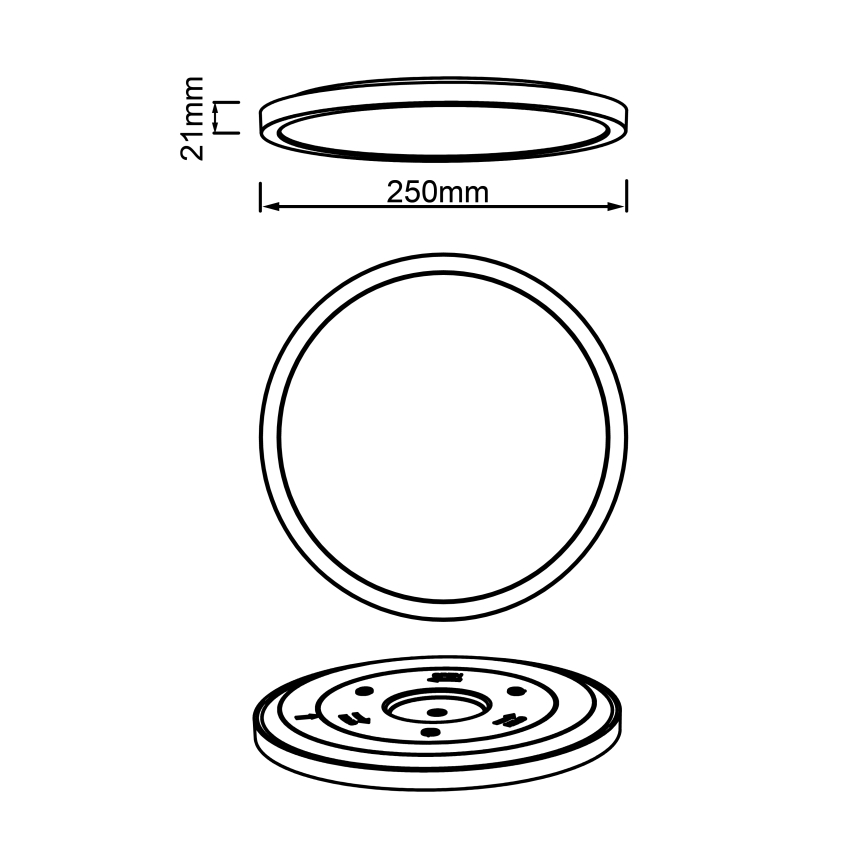 Brilliant - LED Ceiling Light TUCO LED/16W/230V Ø 25 cm Black