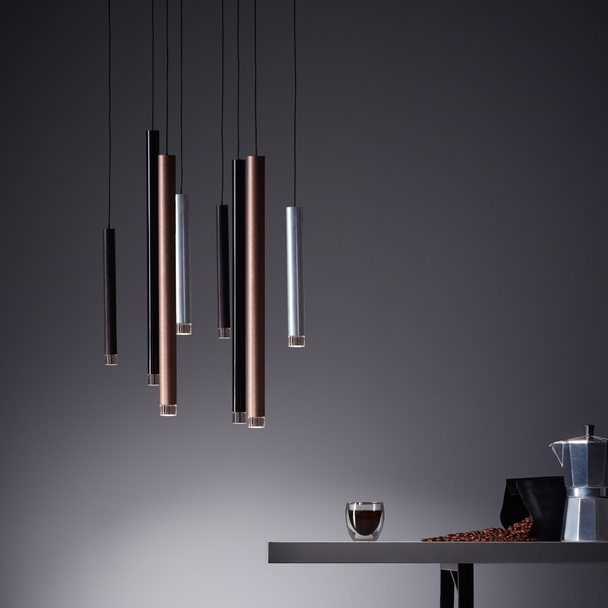 Brilliant - CEMBALO Dimmable LED cable-suspended pendant LED/32W/230V matte chrome/black/brown