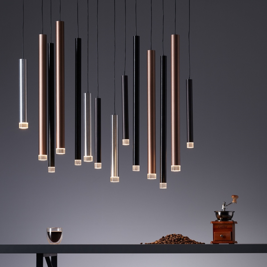 Brilliant - CEMBALO Dimmable LED Cable Pendant Light LED/60W/230V matte chrome/black/brown