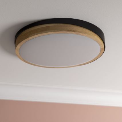Brilliant - LED Dimmable ceiling light BAARLO LED/24W/230V d. 35 cm black/rubber fig - FSC certified