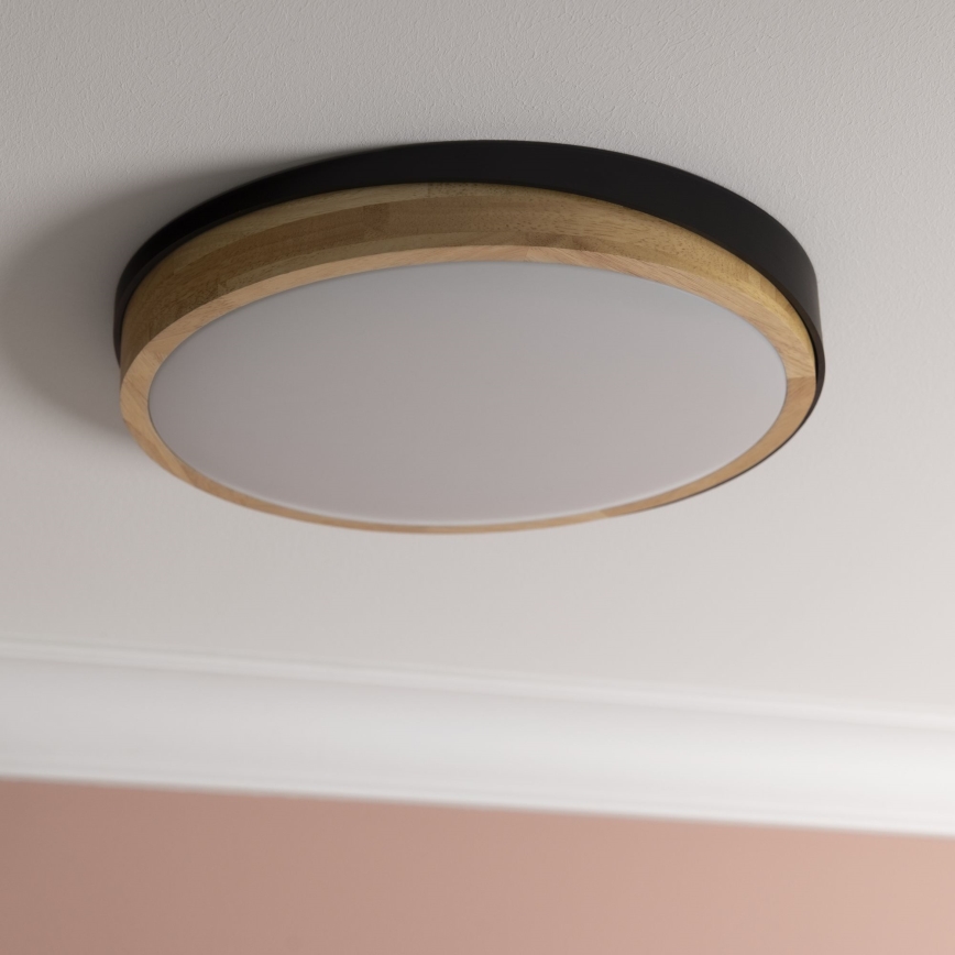 Brilliant - LED Dimmable ceiling light BAARLO LED/24W/230V d. 35 cm black/rubber fig - FSC certified