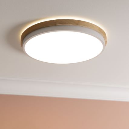 Brilliant - LED Dimmable ceiling light BAARLO LED/24W/230V d. 35 cm white/rubber fig - FSC certified
