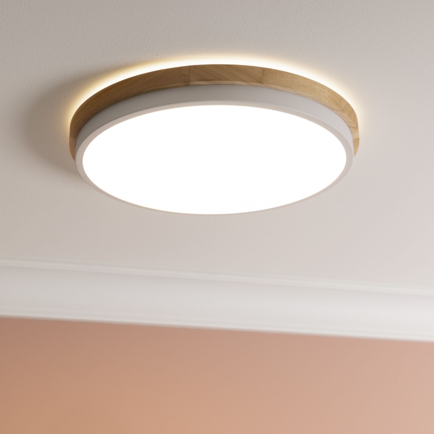 Brilliant - LED Dimmable ceiling light BAARLO LED/24W/230V d. 35 cm white/rubber fig - FSC certified