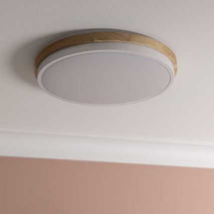 Brilliant - LED Dimmable ceiling light BAARLO LED/24W/230V d. 35 cm white/rubber fig - FSC certified